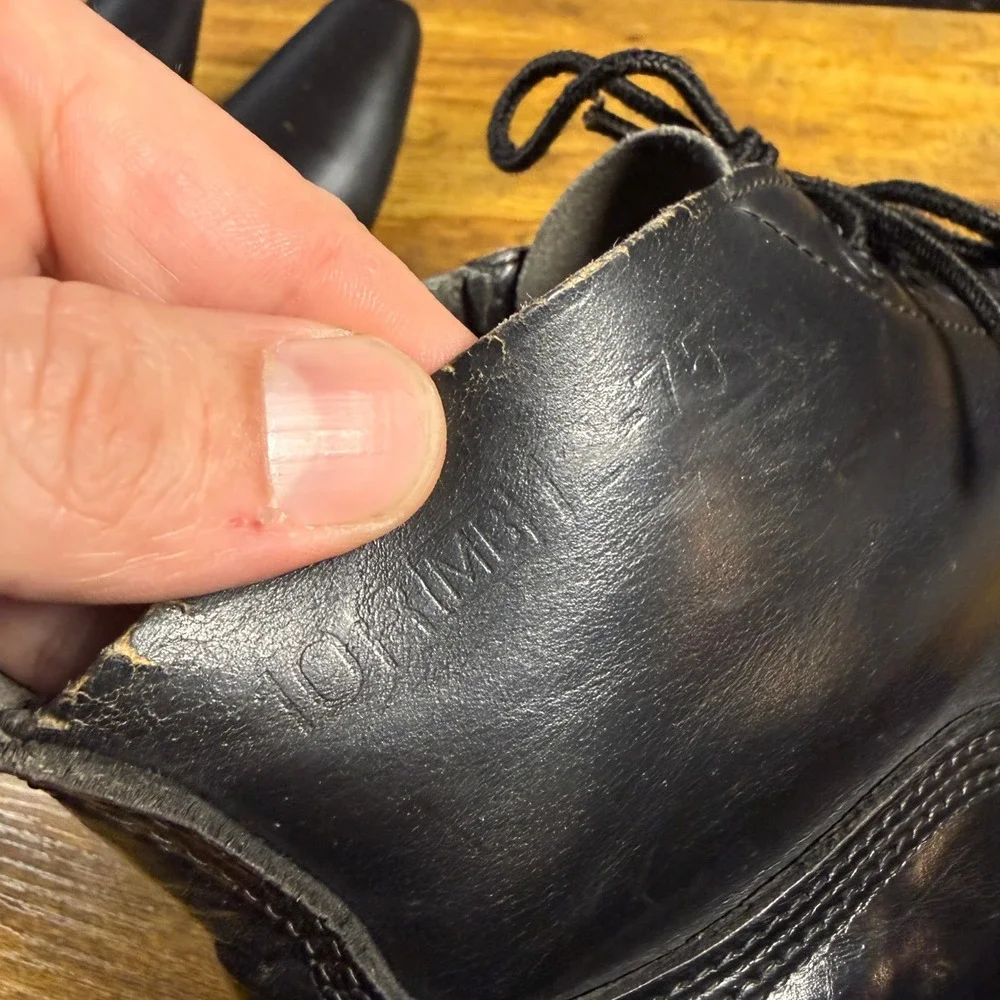 Biltrite 1975 Vintage Black Leather Steel Toe Work Service Boots Mens 10.5